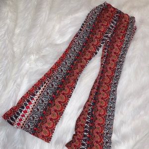Forever 21 bell bottom flare printed pants